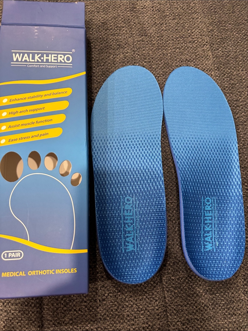 WalkHero Arch Support Inserts For Women Men, Relieve Plantar Fasciitis
